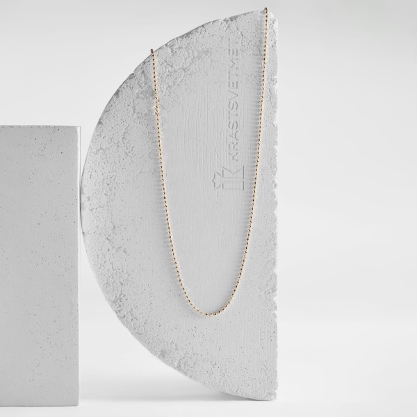 Цепь из желтого золота 585, плетение «Перлина»